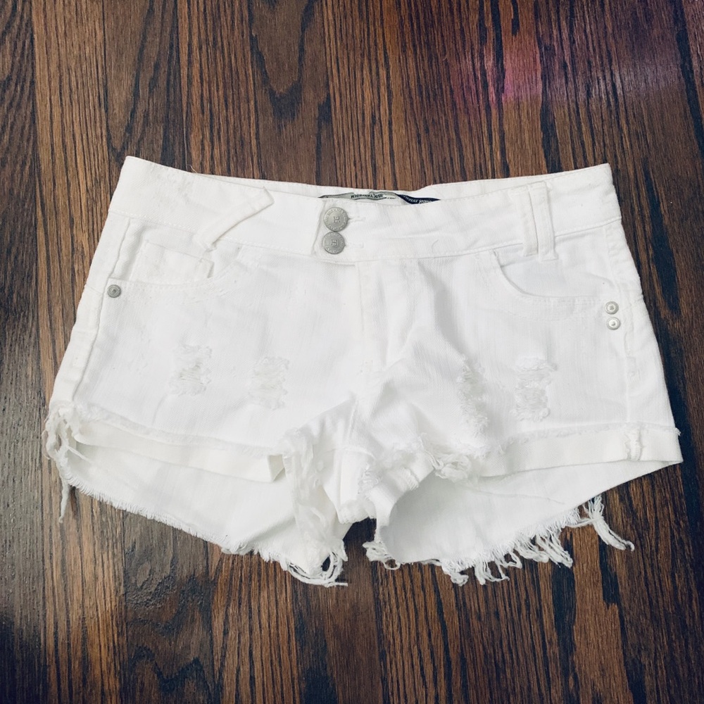 White Jean Shorts